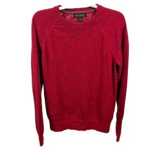 Banana Republic Men's Organic Cotton Slub Knit Crew Neck Red Sweater- Size Small